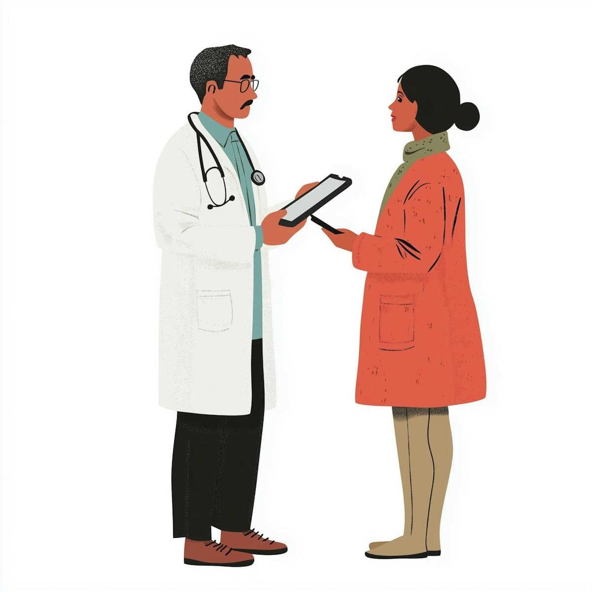 Pharmacist consulting with a patient