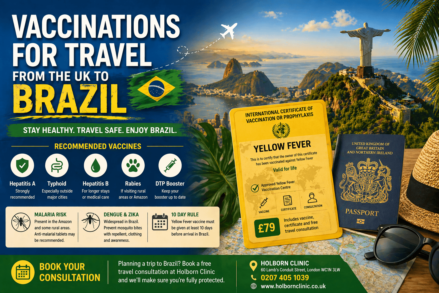 Vaccinations for Travel from the UK to Brazil